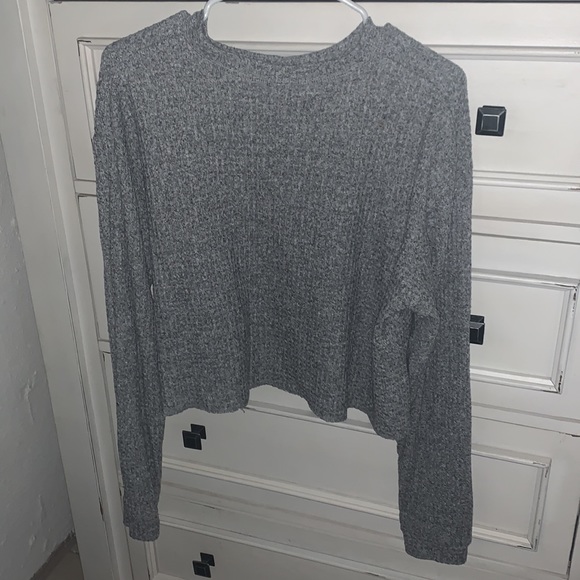 Grey Semi Cropped Light Sweater - Picture 3 of 3